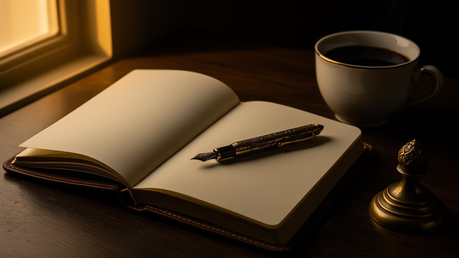 A quiet open journal under soft afternoon light